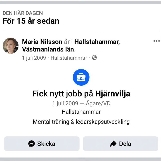I 15 år har jag drivit mitt kära företag Hjärnvilja. I 15 år har jag fått möta så otroligt många härliga människor. I 15 år har jag skrattat, gråtit, hejat, hyllat, skällt lite, peppat och förundrats. I 15 år har jag varit övertygad om att var och en som jag möter har en ännu större potential inom sig. Hittills har jag inte haft fel. ❤️✨ Till er som mött mig under dessa år, kom ihåg att jag är så otroligt stolt över er alla! 🏆💯❤️🔥